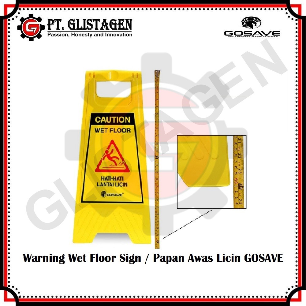 GOSAVE Papan Peringatan Lantai Basah Licin Warning Sign Floor Wet Floor