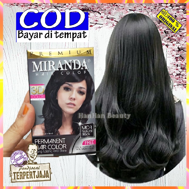 Cat Rambut Hitam Permanen Aman Original Pewarna Rambut Hitam Permanen Miranda Hair Color Premium MC 