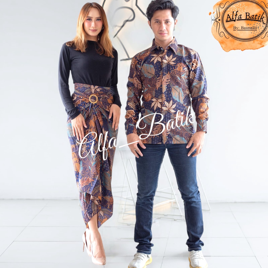 couple lilit batik dan kemeja premium/couple batik jumbo/couple batik terlaris/couple batik terkini/couple batik COD