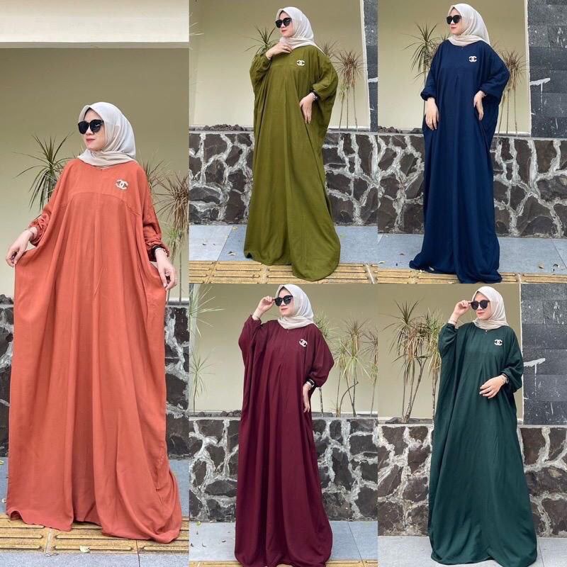 KAFTAN POLOS / KAFTAN RAYON SUPER PREMIUM / KAFTAN LONG DRESS WANITA