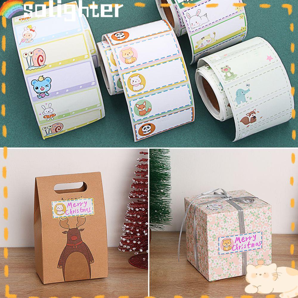 Solighter Blank Sticker DIY Desain Hadiah Candy Tag Segel Kemasan Kotak Makanan