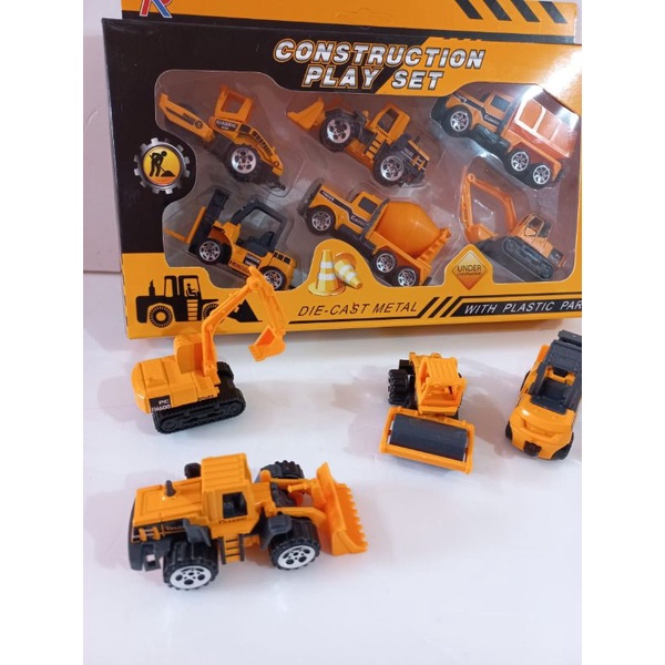 Mainan mobil diecast contruction play set truck isi 6 / diecast mainan anak