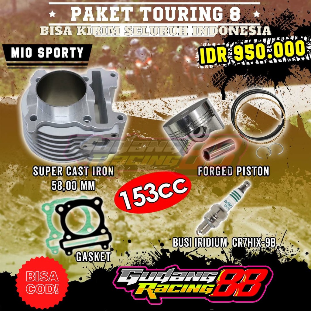 PAKET BORE UP MIO KARBU MIO SPORTY MIO OLD MIO SMILE NOUVO 153 CC - PAKET TOURING BRT 8
