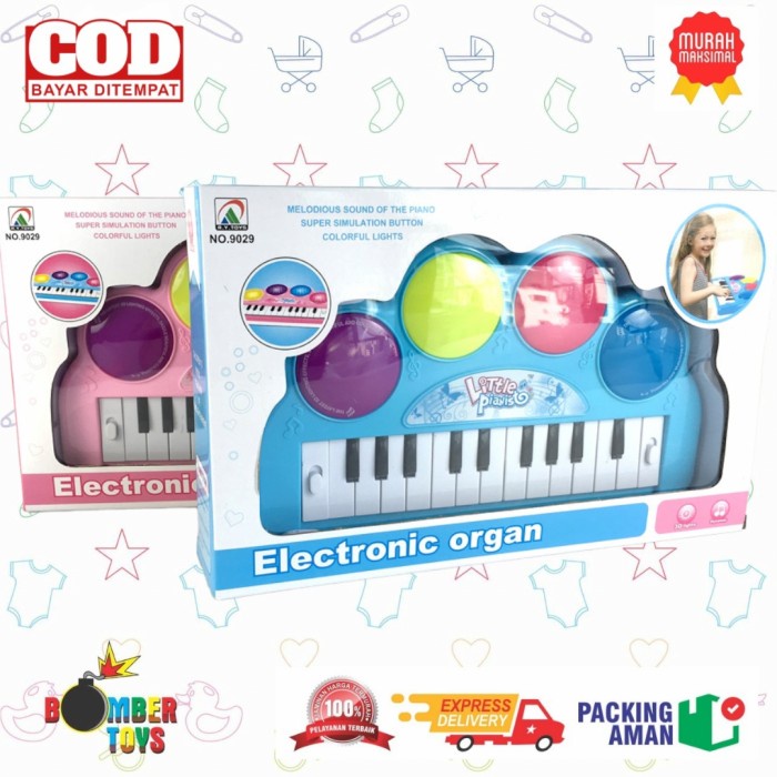 MAINAN ANAK ELECTRONIC ORGAN PIANO MUSIC LITTLE PIANIS LAMPU DISKO SNI