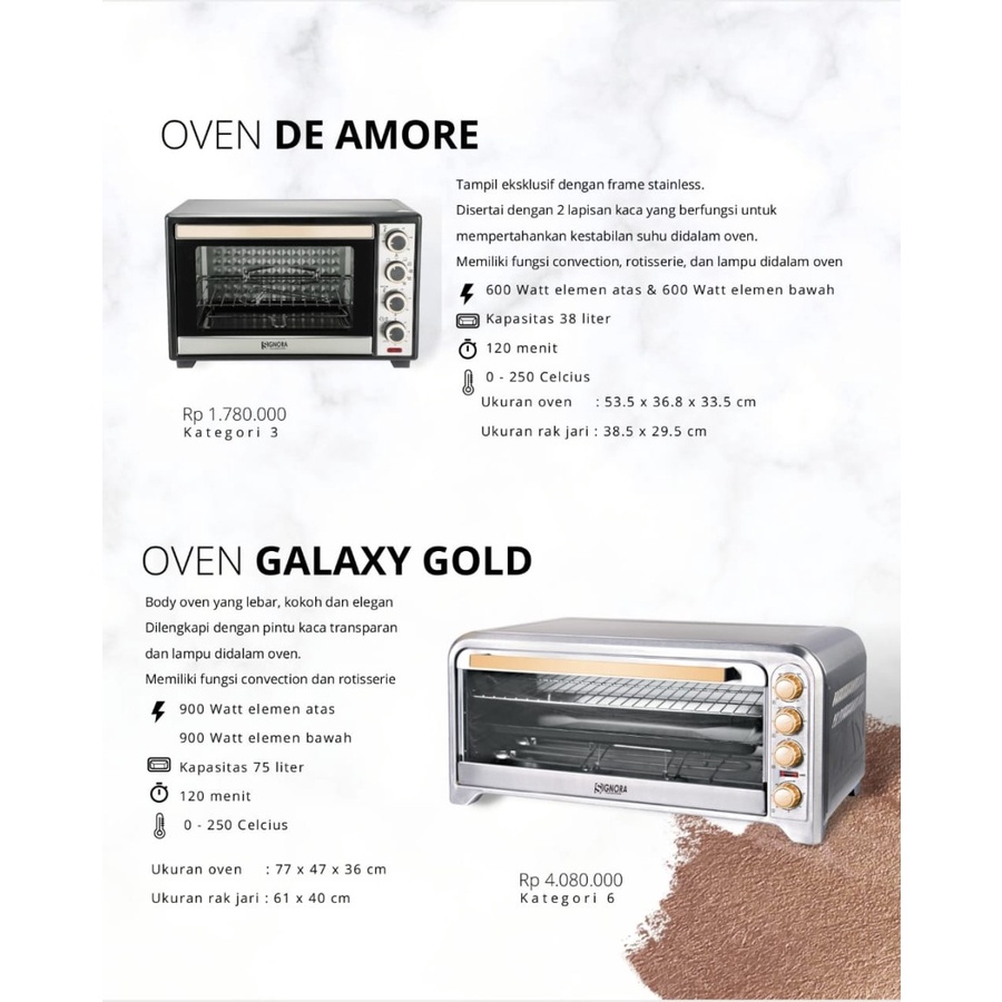 OVEN GALAXY GOLD SIGNORA OVEN SIGNORA 75 LITER