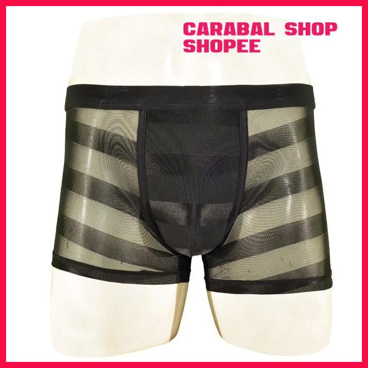 CELANA BOXER PRIA TRANSPARAN P325 - UNDERWEAR SEXY PRIA KUALITAS BERKELAS 