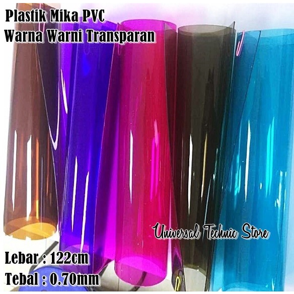 Plastik Mika Lentur PVC Warna Warni Lebar 122cm Tebal 0,70mm