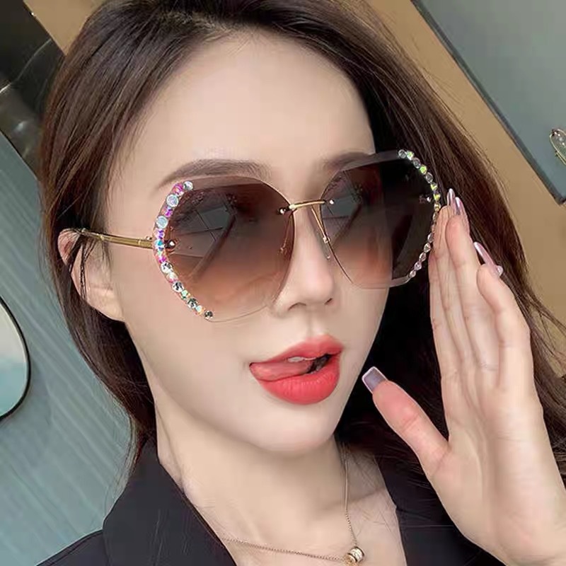 Rowling(ka-170)Kacamata  Hitam Terbaru Wanita No Frame Titanium Diamond Style Kacamata Fashion Murah/Kacamata Sunglasses Import Wanita Kacamata Fashion