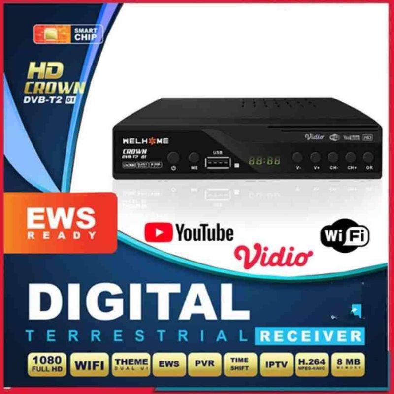 TURBO - wellhome set top box tv digital stb black