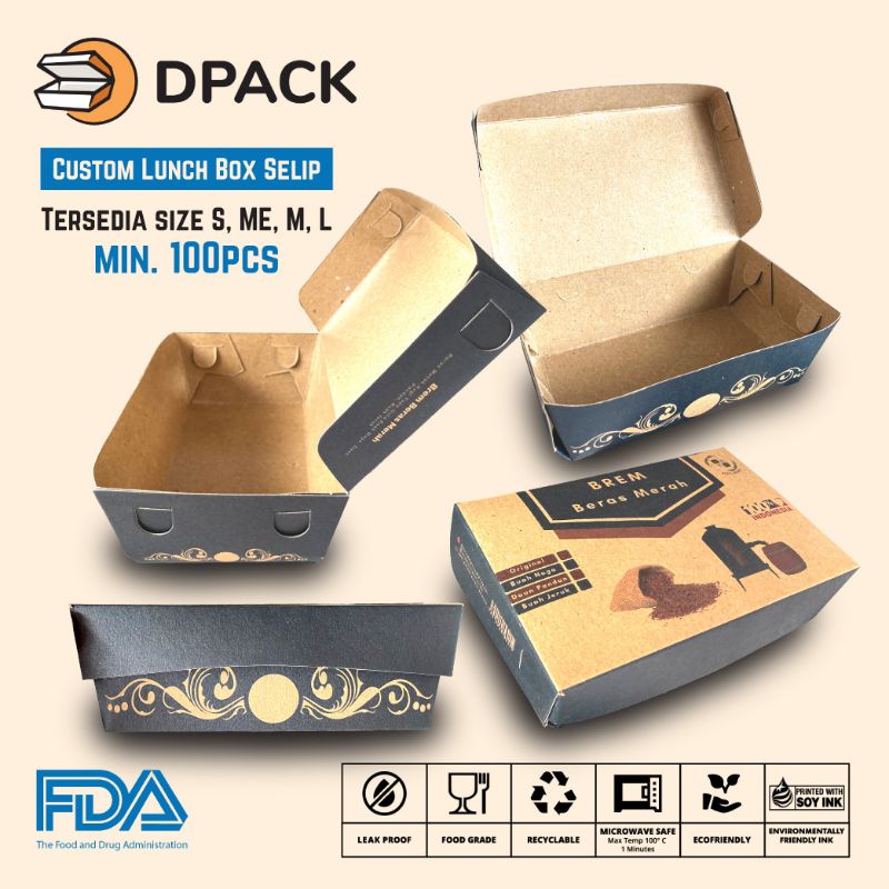 Custom Box Laminasi Selip S kraft