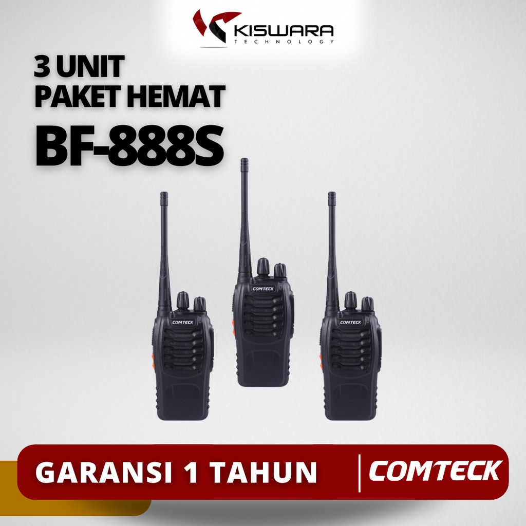 Paket 3 Unit Radio HT Handy Talkie Walkie Talkie BF-888S kiswarabandung