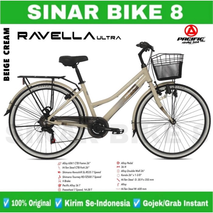 Sepeda Keranjang PACIFIC RAVELLA ULTRA 7 Sp 26 Inch Dewasa &amp; Remaja