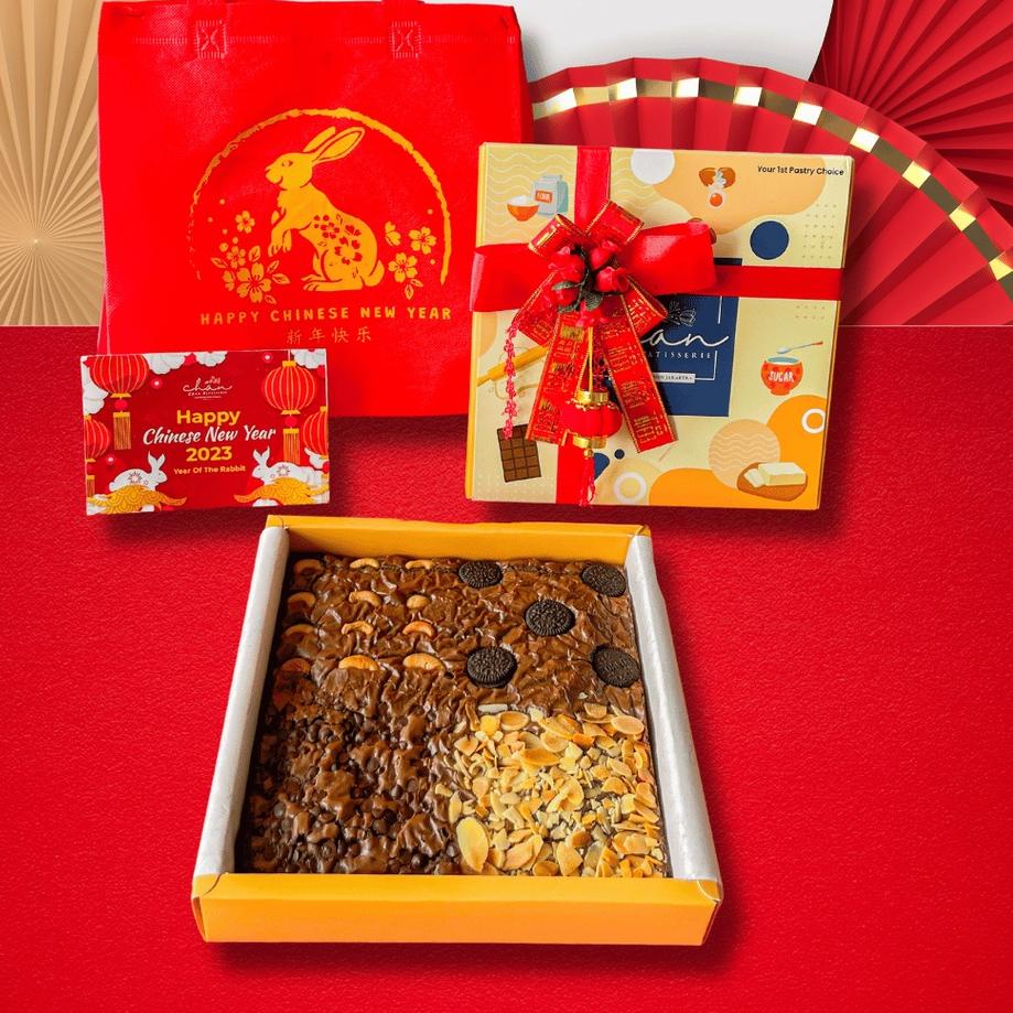 

COD[HJ]-[READY] Brownies Fudgy Dark Chocolate Chan Patisserie | CHINESE NEW YEAR HAMPERS IMLEK 2023