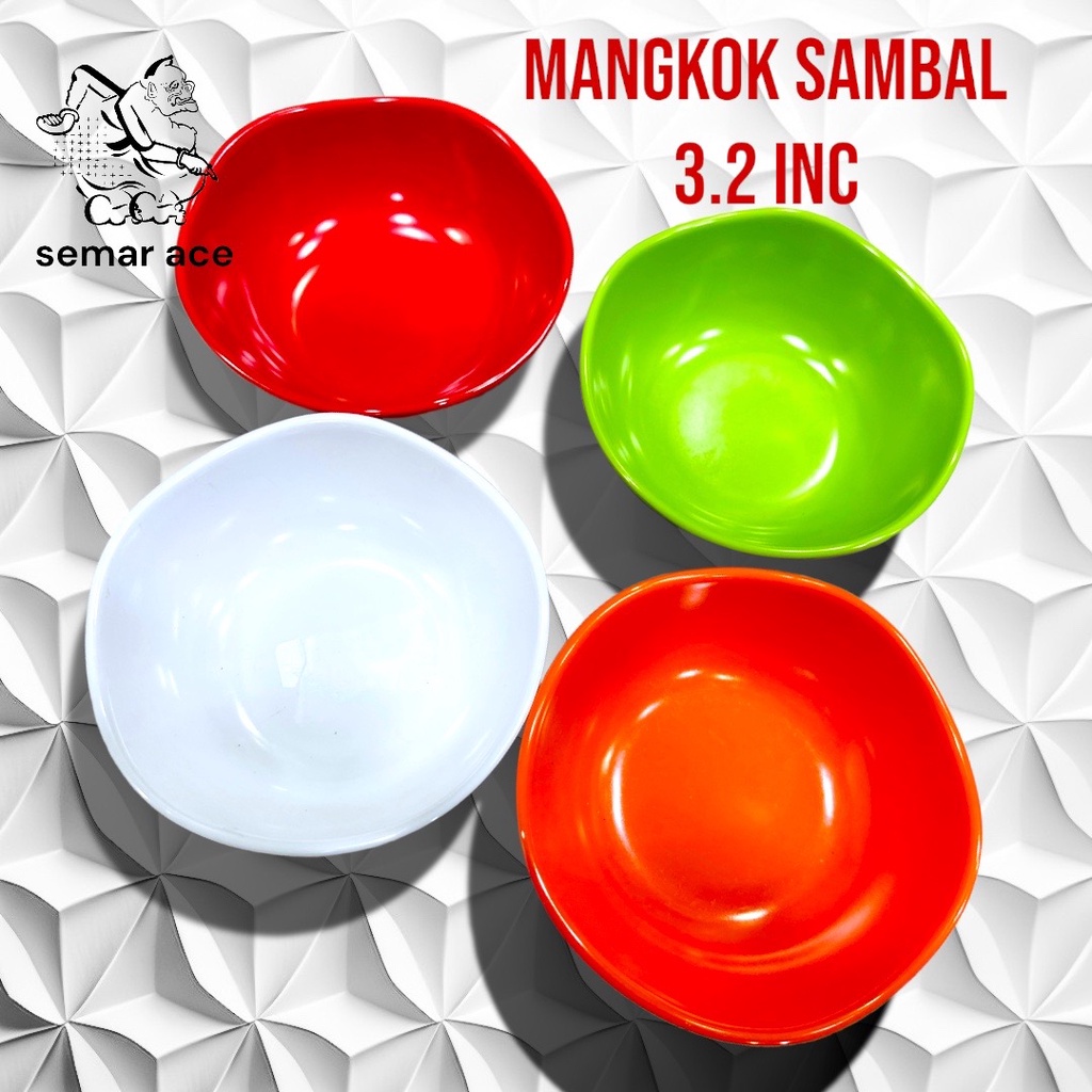 MANGKOK KUAH MELAMIN TEMPAT SAMBAL 3.2&quot;