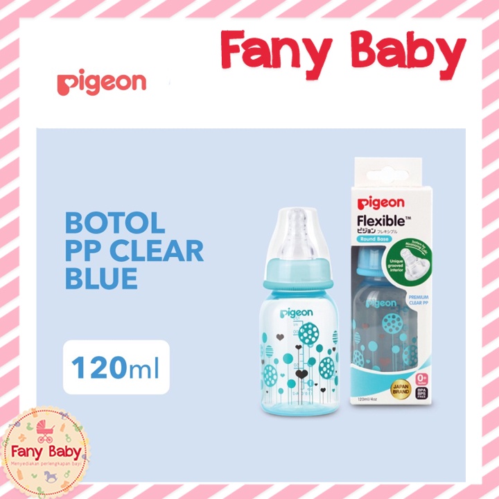 PIGEON BOTTLE PP CLEAR BLUE 120ML