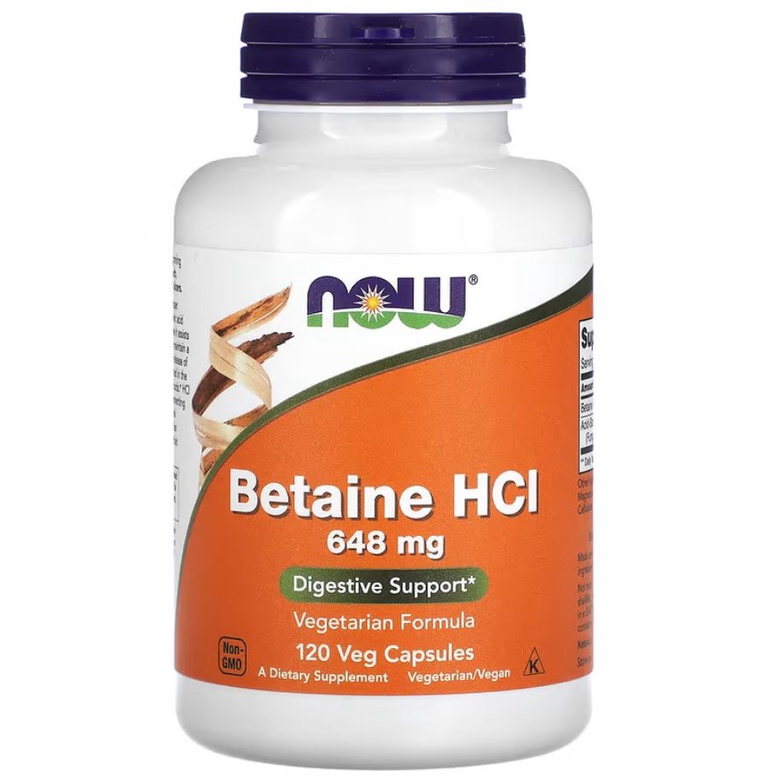 Now Foods Betaine HCL 648 mg 120 Veg Now Betaine Now Food Betaine