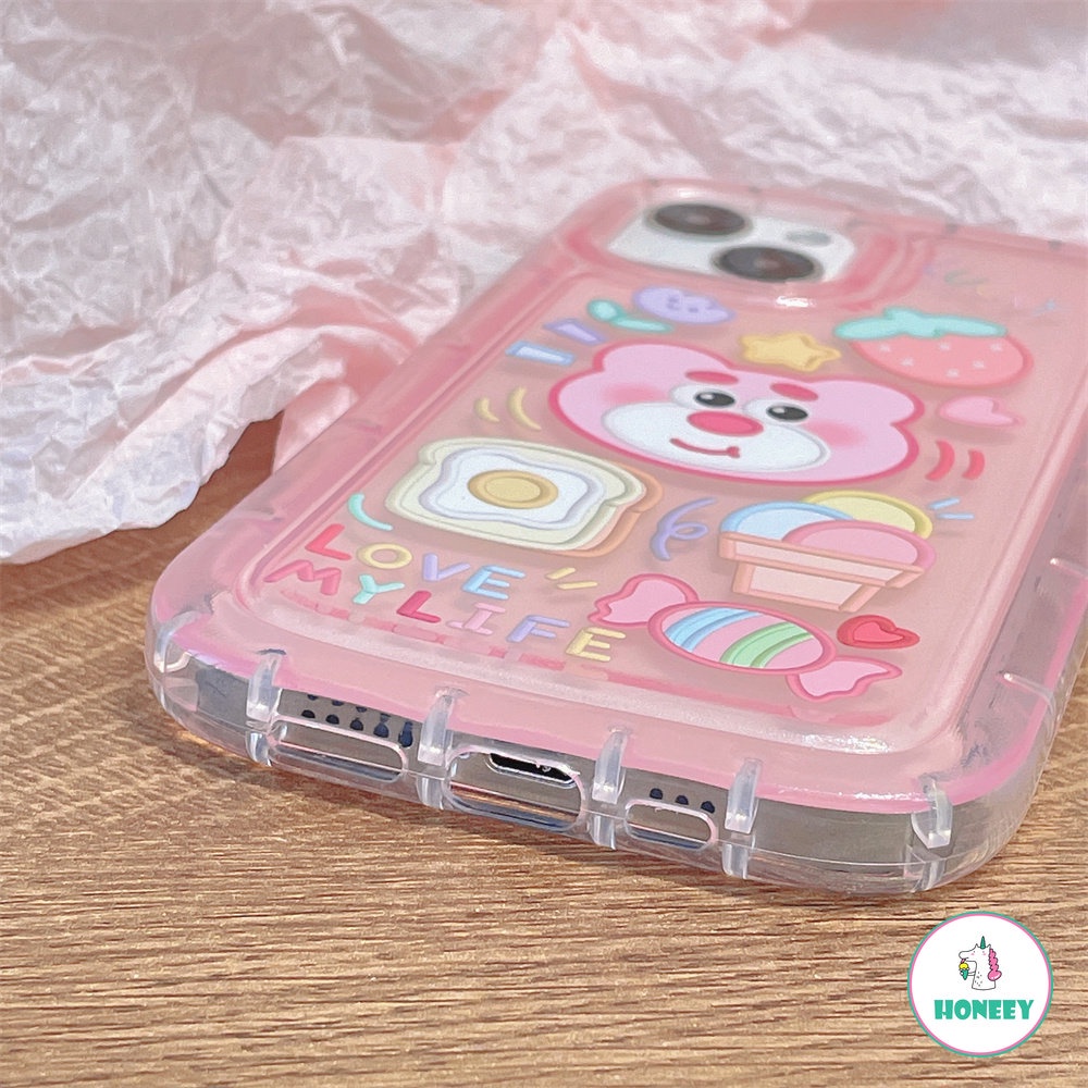 Soft Case TPU Transparan Anti Ketukan Motif Strawberry Untuk IPhone 14 13 12 11 Pro Max