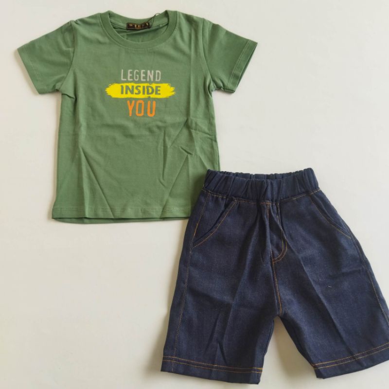 SETELAN KAOS DENIM WIBOS ANAK 1-8 THN