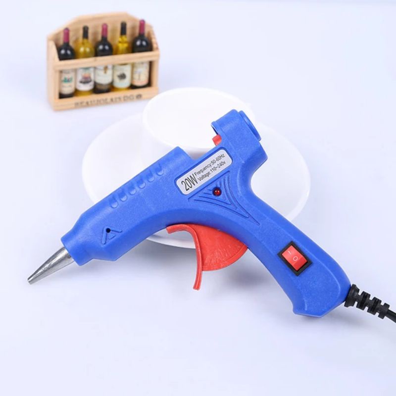 Alat Lem Tembak / Glue Gun Kecil (7mm) 20 watt Switch ON-OFF Merk Origin Hot Melt Karya DIY Hampers