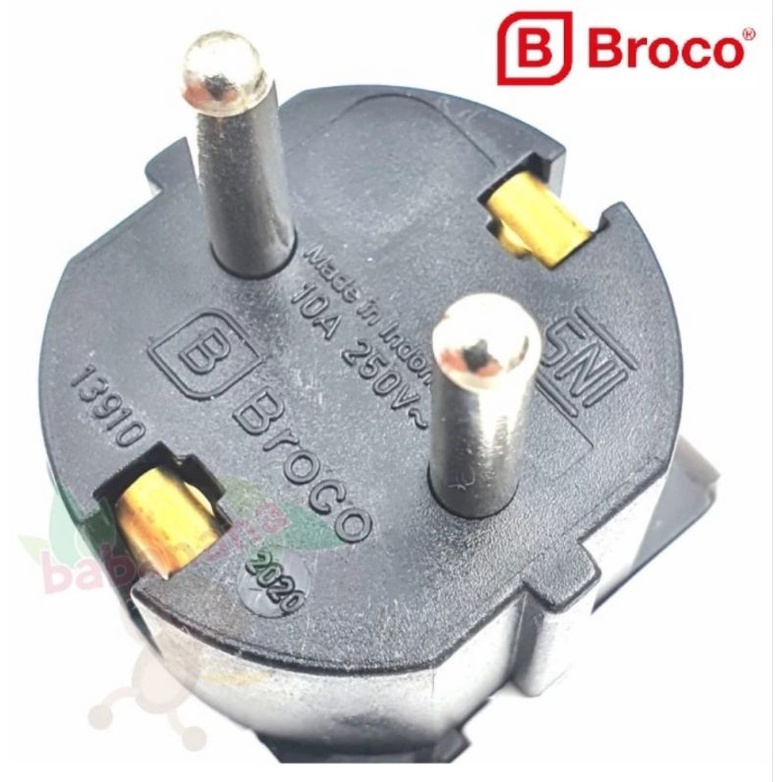 Broco 13910 over seteker colokan adapter kaki 3 ke kaki 2 bulat