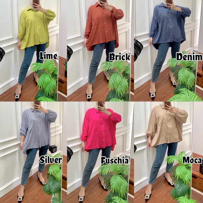 VS - HANNA SHIRT KEMEJA RAYON OVERSIZE JUMBO