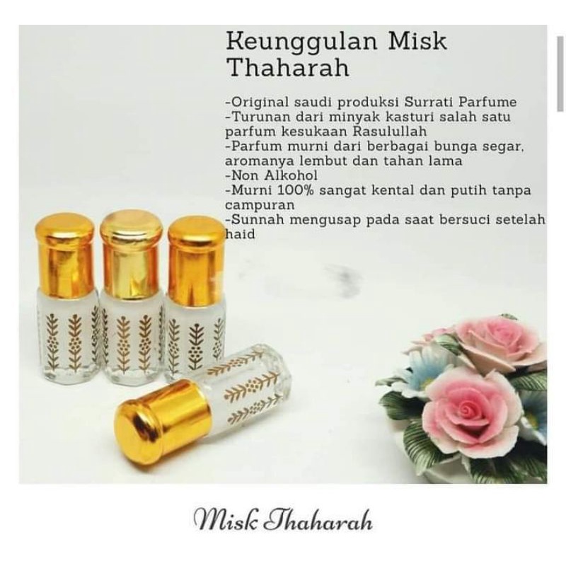 Misk Thaharah Putih Original ( motif padi)
