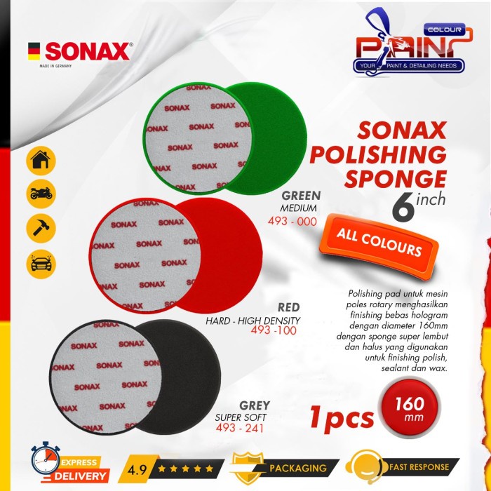 SONAX Polishing Sponge 6 inch Busa Poles Foam Pad