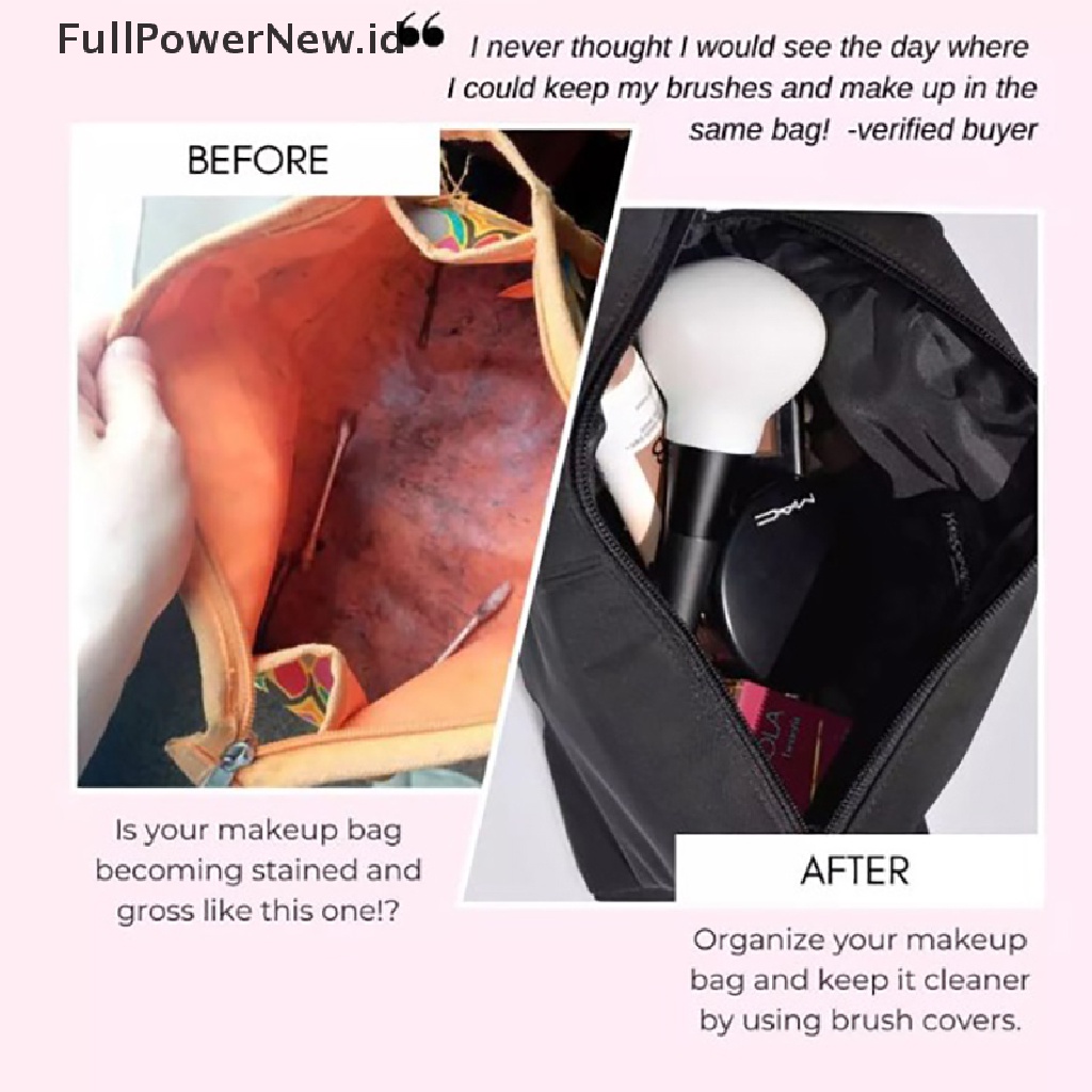 Power Kuas Makeup Silikon Pelindung Debu Cover Storage Box Holder Pelindung Pelindung ID