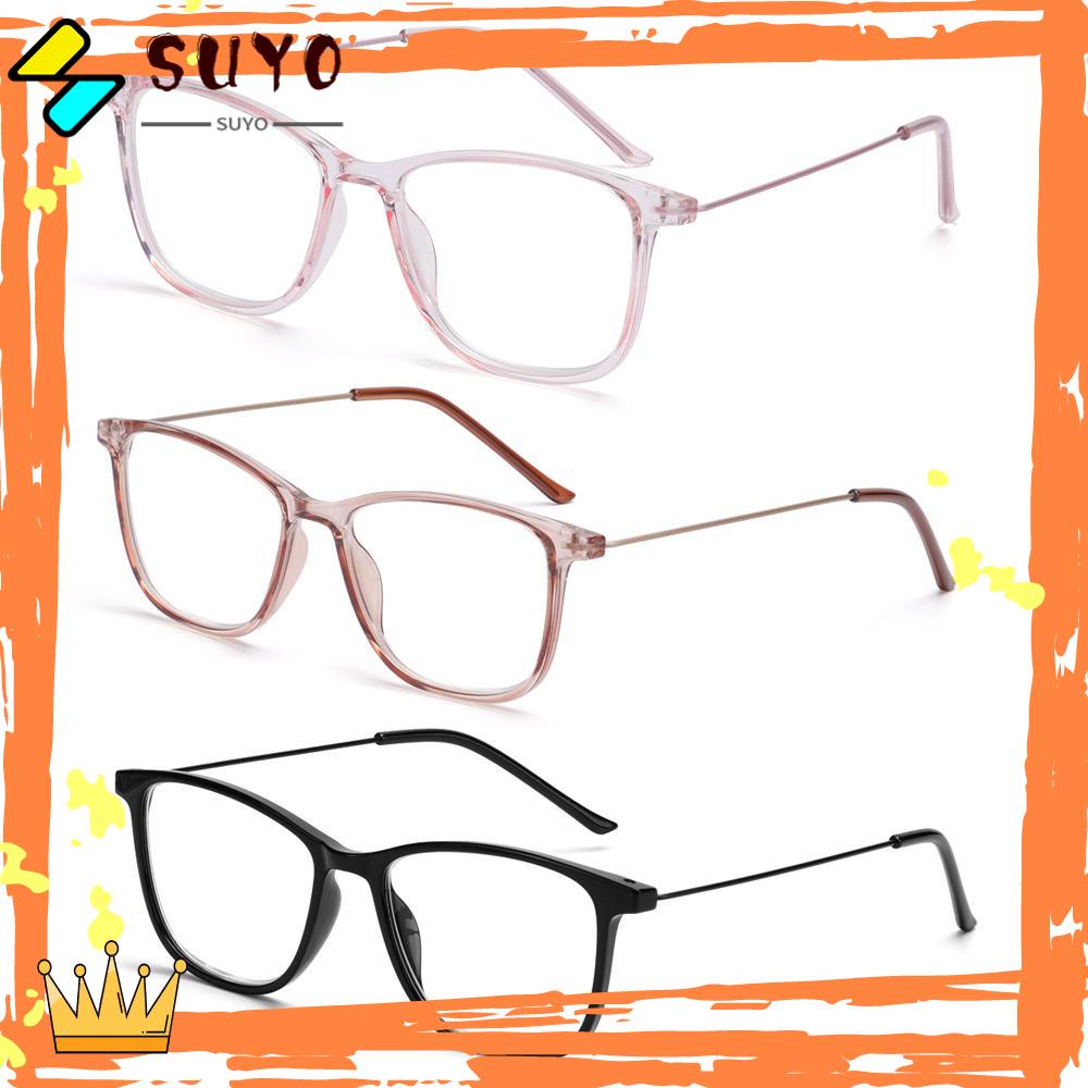 Suyo Kacamata Baca Nyaman Portabel Pelindung Mata Vintage Ultra Ringan Frame