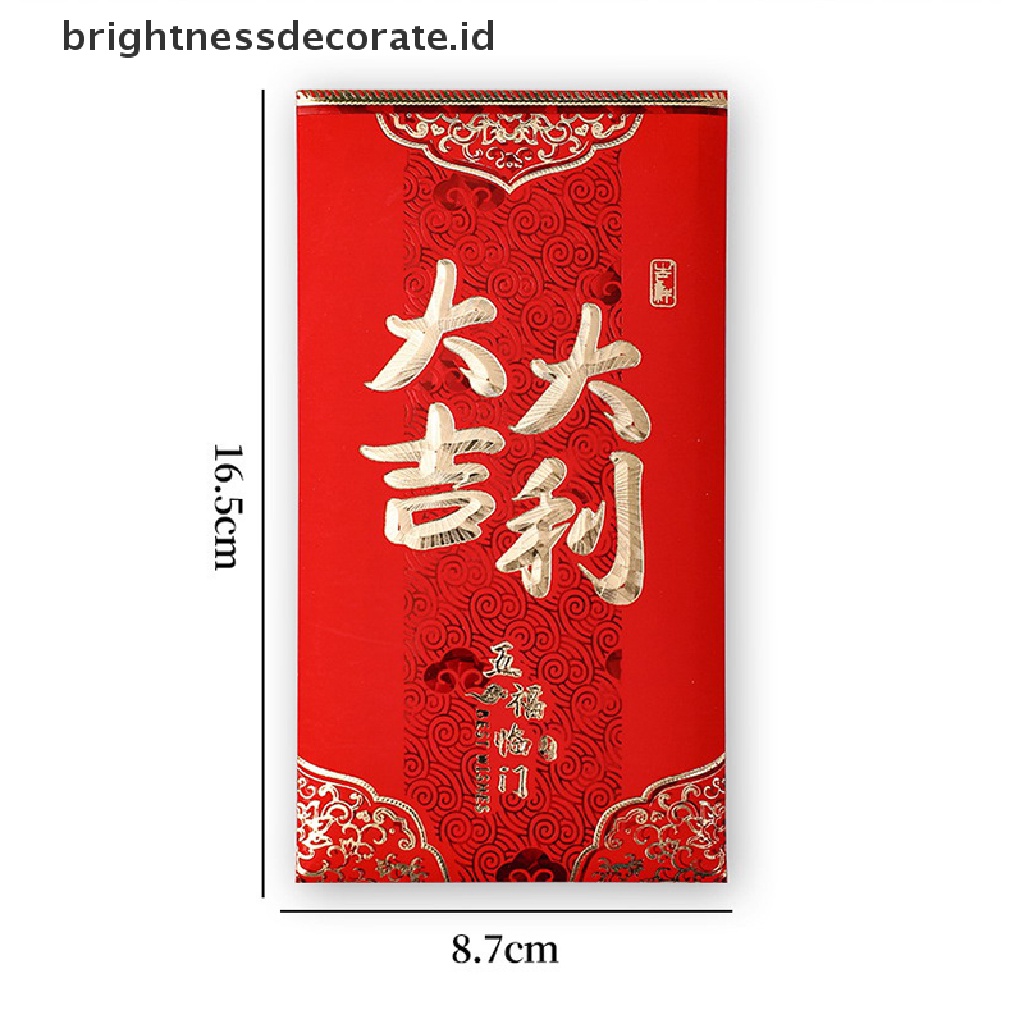 [Birth] 6pcs 2023tahun Kelinci Merah Packet Kreatif Tas Merah Festival Musim Semi Nikah Ulang Tahun Amplop Merah Hadiah Uang Packing Tas Beruntung Merah Packets Bag [ID]