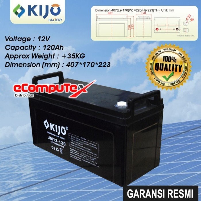 BATERAI UPS VRLA 12V120AH KIJO / BATTERY AKI KERING 120 AH ACCU