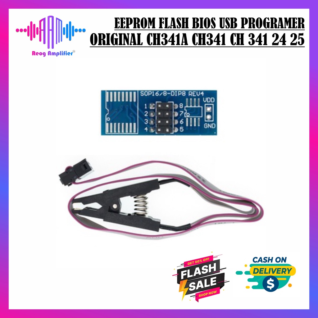 ORIGINAL CH341 CH341 CH 341 24 25 SERIES EEPROM FLASH BIOS USB PROGRAMER Dengan Klip Uji Untuk Eeprom 93cxx/25cxx/24cxx