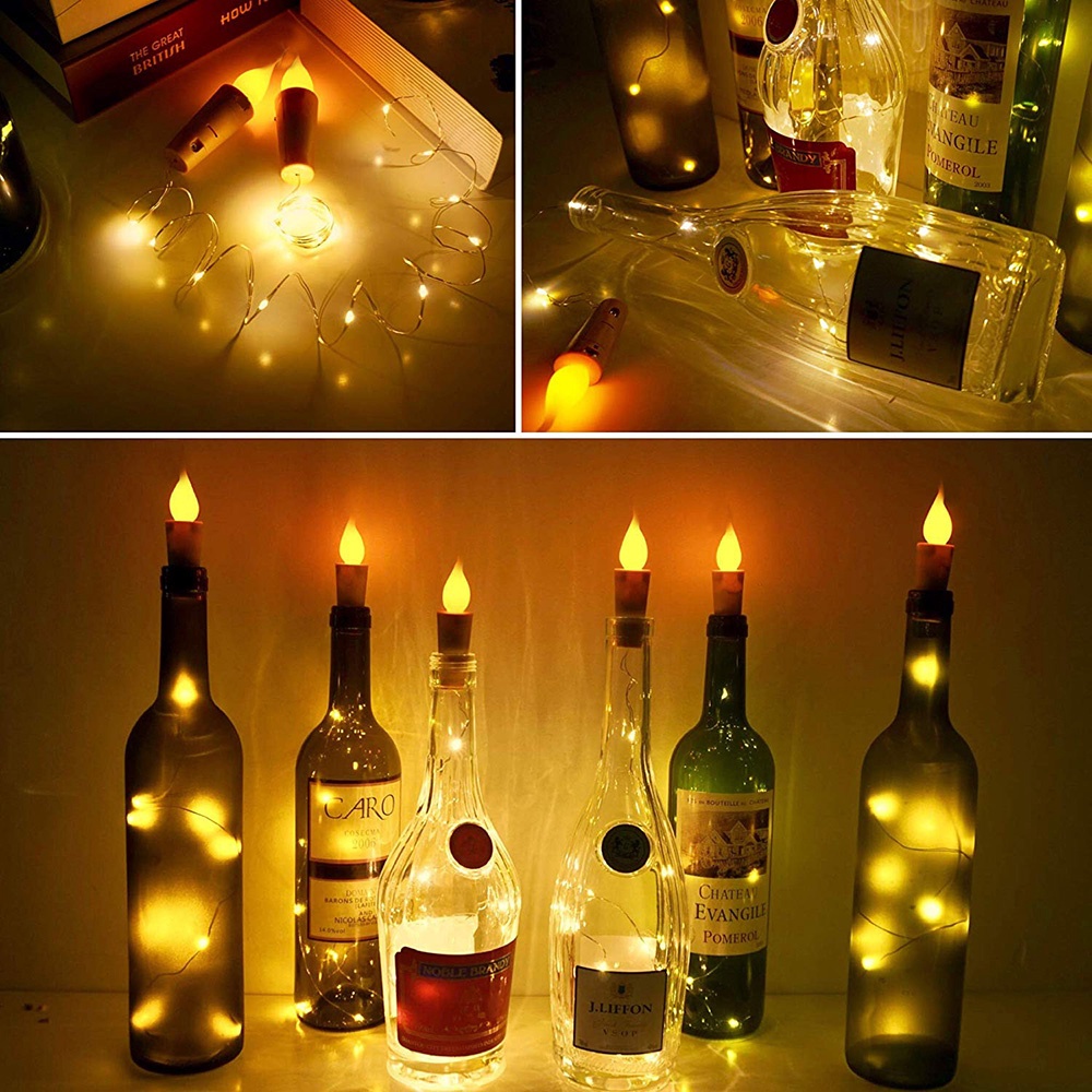 Produk Dekorasi Natal/6Kaki Botol Wine Stopper Lilin Indoor &amp; Outdoor Dengan Lampu String Tembaga Xmas Halloween Home Decorative Light/Hot Sale