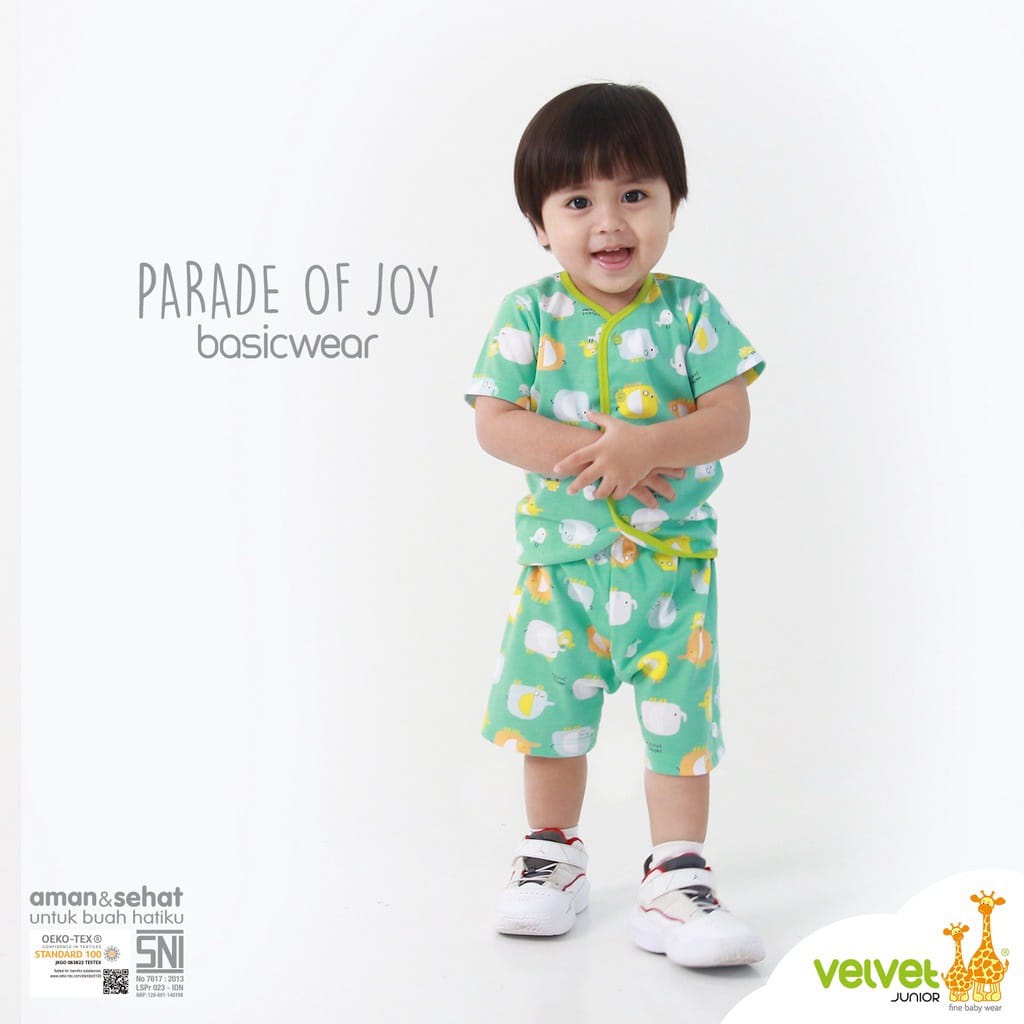 Velvet Junior Parade of Joy Setelan Baby Pendek Kancing Depan