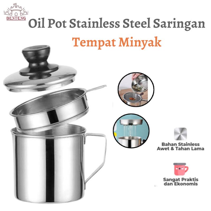 OP12 - OIL POT Royal 1200ML Saringan Minyak