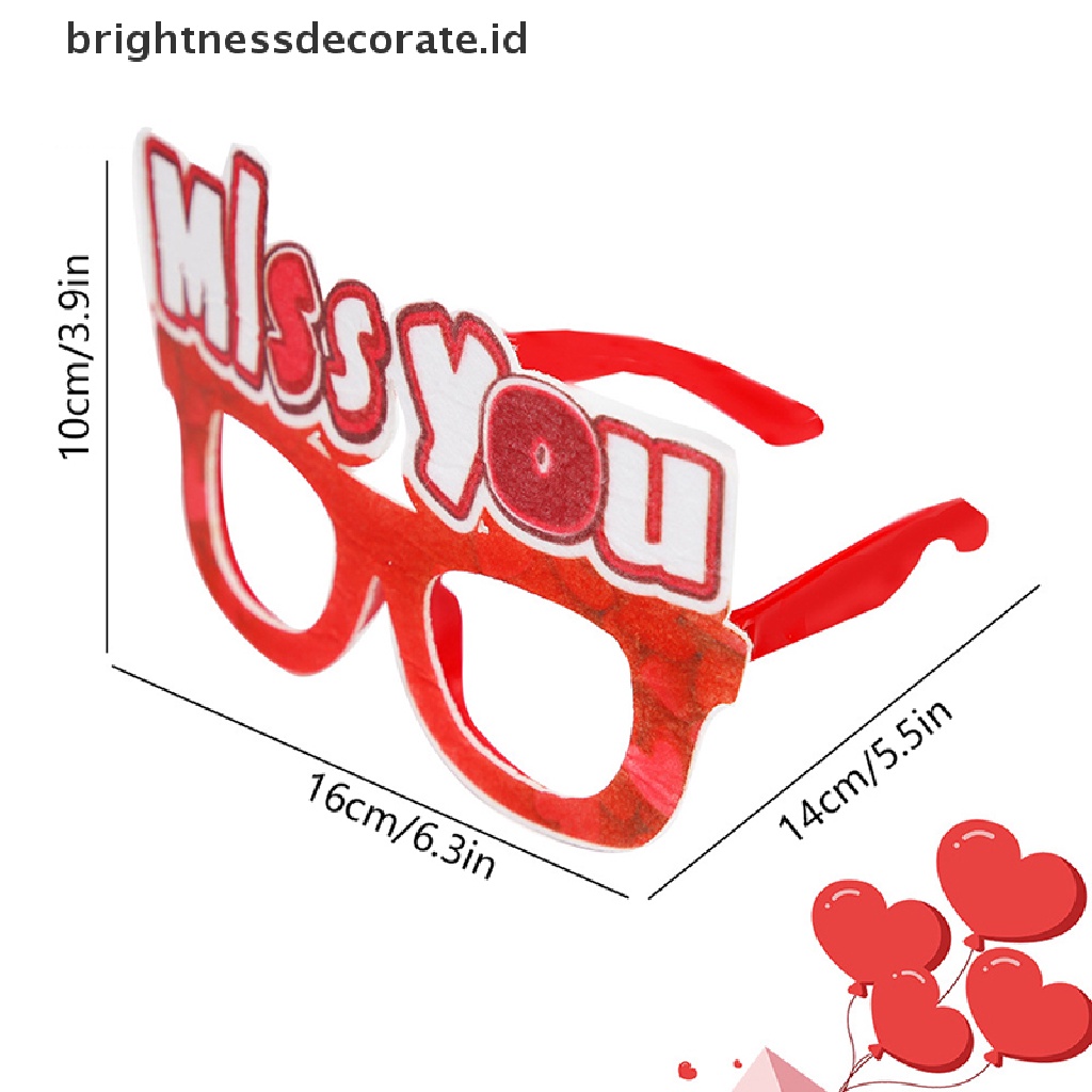 [Birth] 1pc 2023kacamata Valene Day Romantic Valene Eyeglasses Party Decor Fashion Sunglasses Lucu Prop Foto Booth [ID]