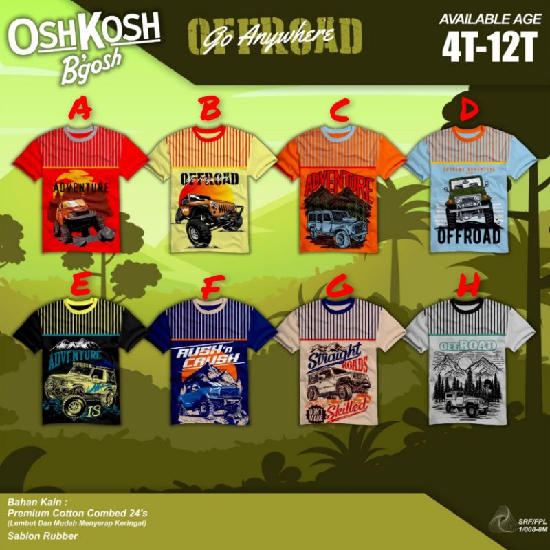 Kaos Anak Boy Pendek 4-12 Thn