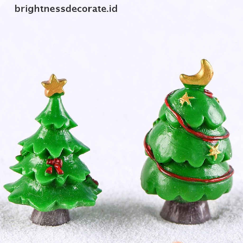 [Birth] Patung Hadiah Pohon Natal Fairy Garden Miniatur Pemandangan Kerajinan Resin [ID]