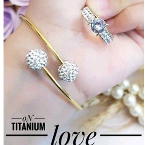 Titanium Set Perhiasan Wanita Gold Terbaru Cantik Elegan  1101aa