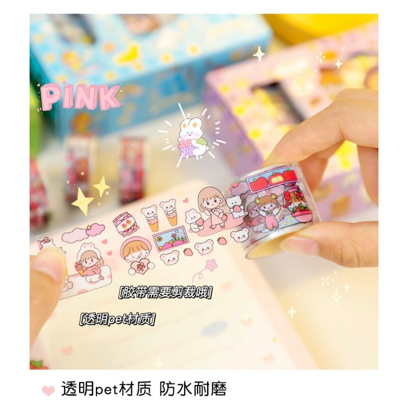 STICKER KOREA MOMO STIKER GULUNG DAN PETAK STIKER ANTI AIR STICKER MOMO GULUNG