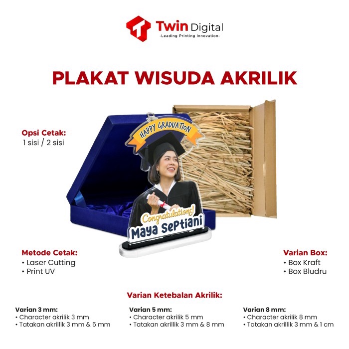 Tro Plakat Wisuda Akrilik Custom Graduation Hadiah - Akrilik Wisuda