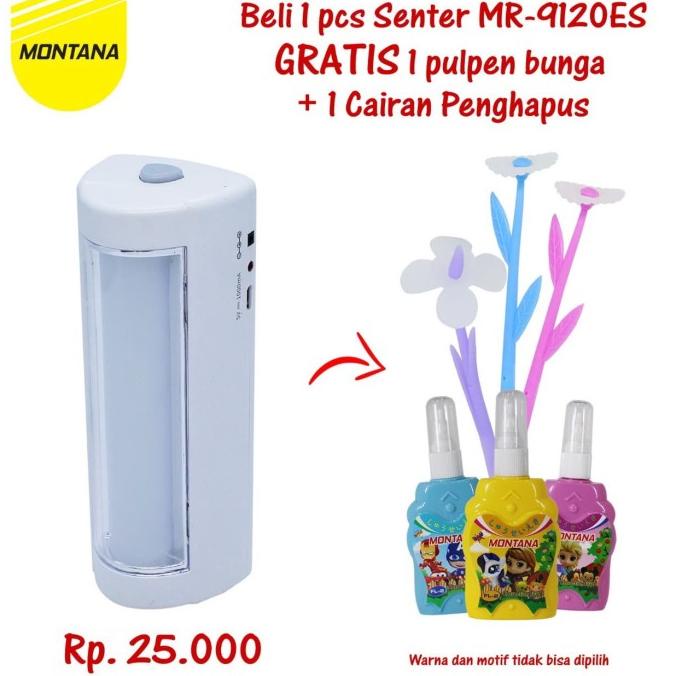 

MONTANA BUNDLING/ EMERGENCY LAMP MR-9120 ES GRATIS 1 PCS PEN + TIPEX F