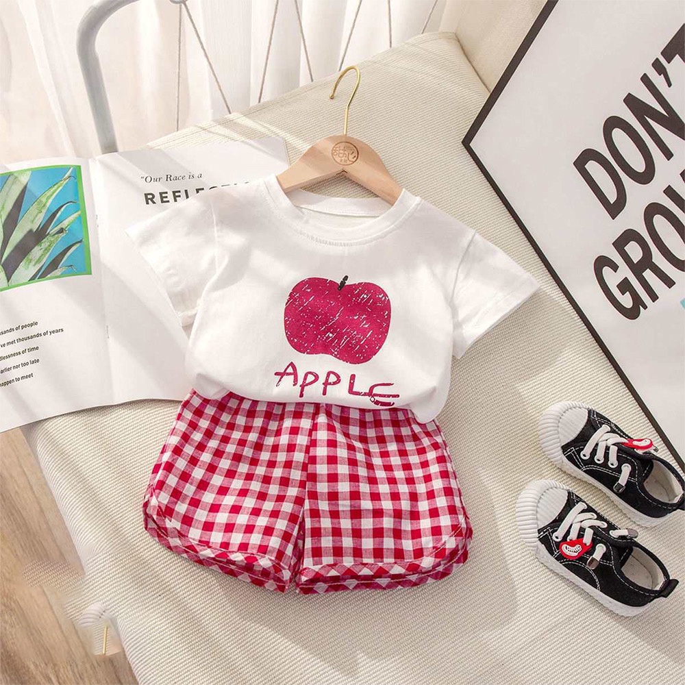 IL - Setelan Anak Bayi Motif Buah Fruits/ Set Kaos+Celana Perempuan Laki-Laki