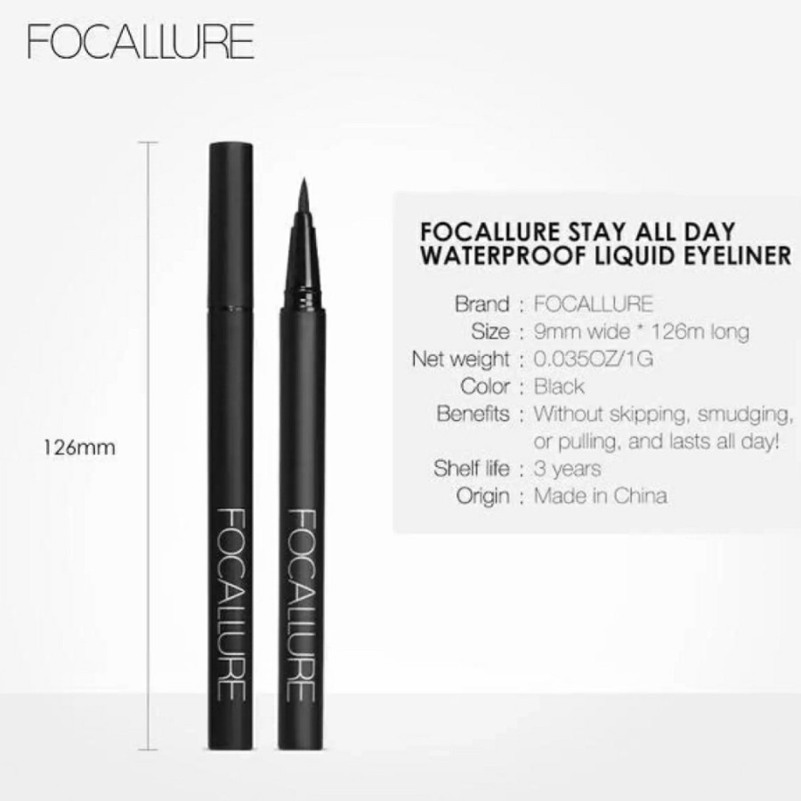 Focallure FA-13 Eyeliner Pensil Warna Hitam Tahan Lama dan Tahan Air