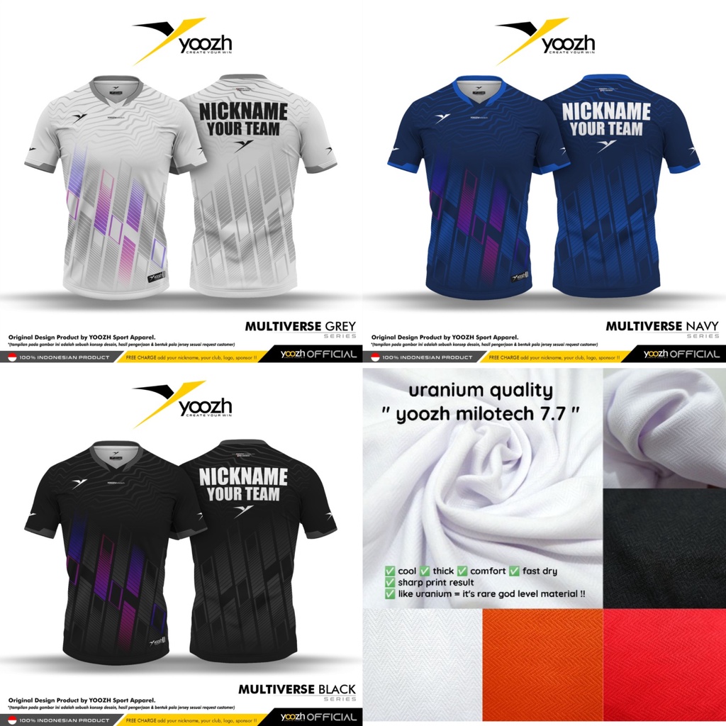 Jersey Baju Badminton Yoozh MULTIVERSE