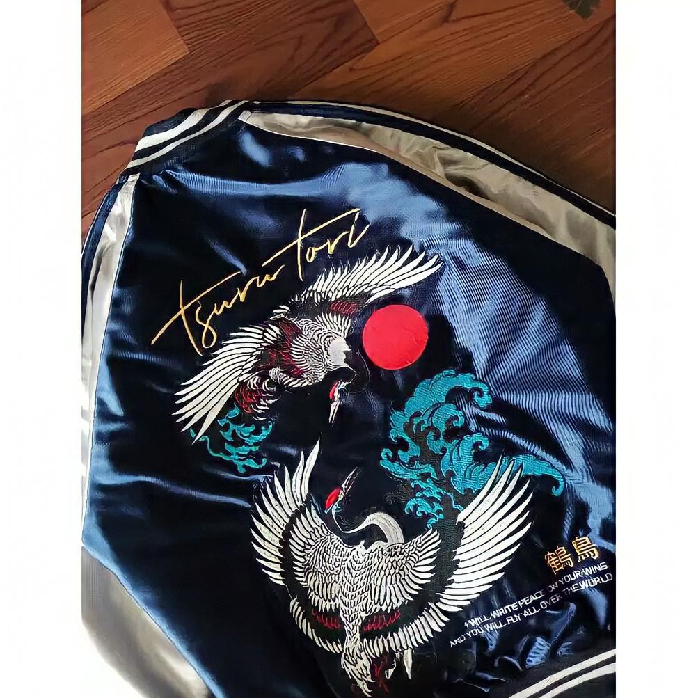 [PRODUK QCTIL] Sukajan Murah Original  Tsurutori Phoenix Varsity Jacket Jaket Sukajan Anime Murayama