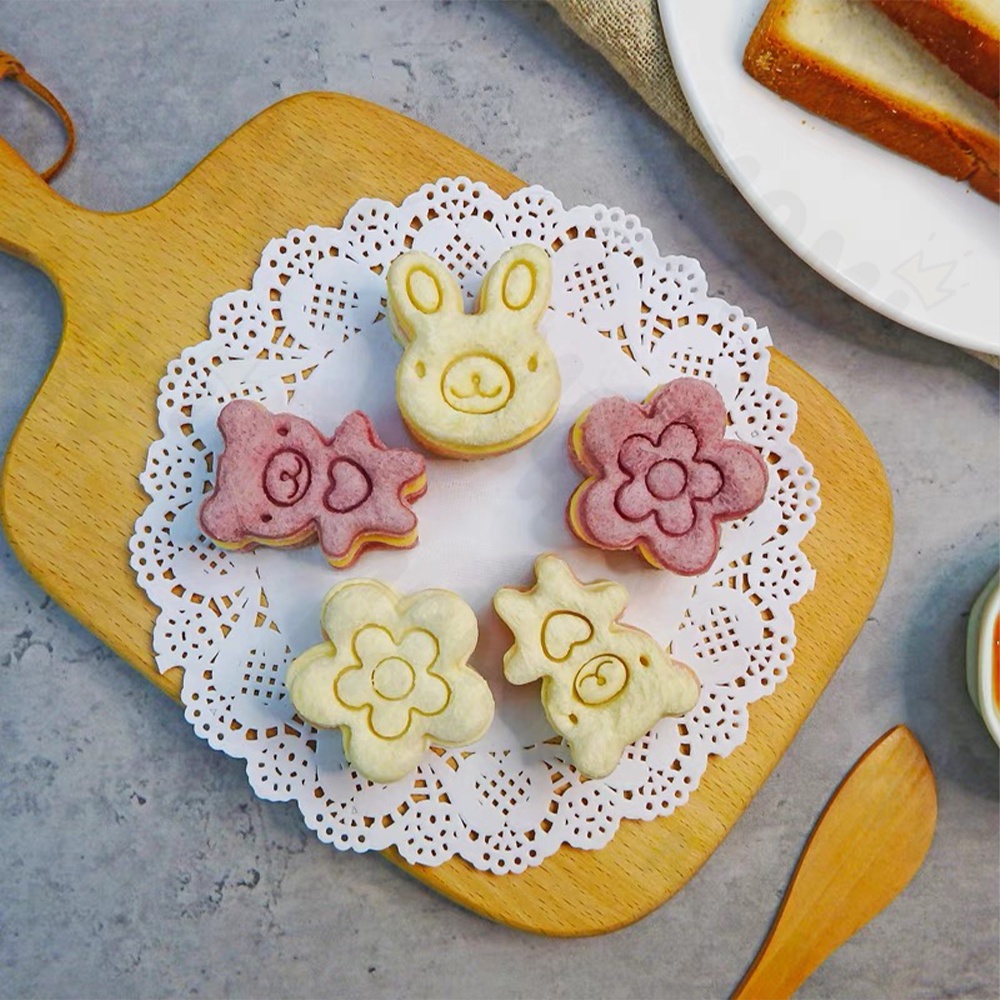 Mamibayi Cetakan Bekal Anak Karakter Set/Cetakan Pemotong Roti Sandwich Cookie Bentuk Hewan