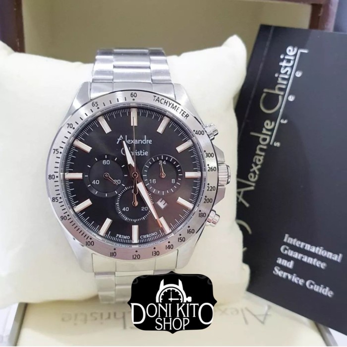 {CollectionStore} JAM TANGAN PRIA ORIGINAL ALEXANDRE CHRISTIE AC6141 / 6141 / AC 6141 - Silver Black