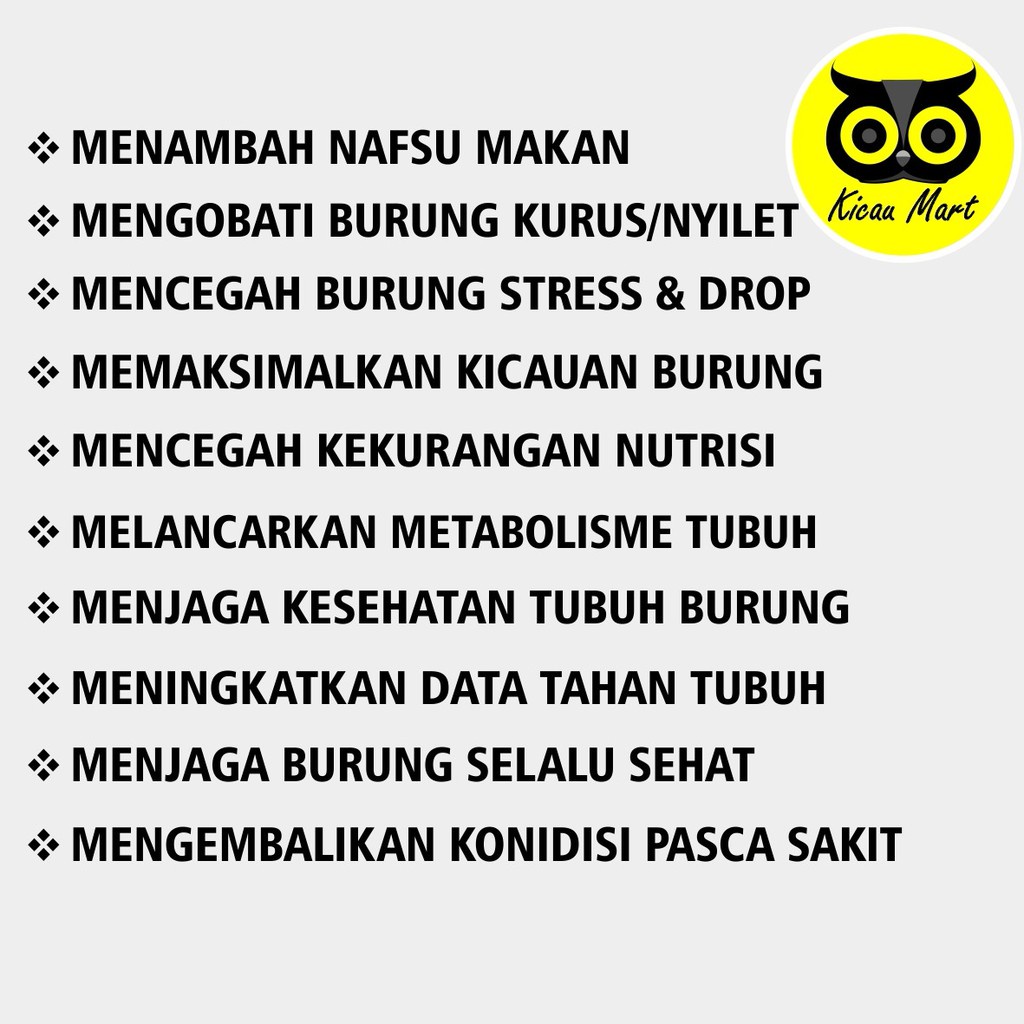 VITAMIN SEMPATI VIT OBAT PENGGACOR BURUNG PENAMBAH NAFSU MAKAN ATASI KURUS NYILET DROP LESU SAKIT