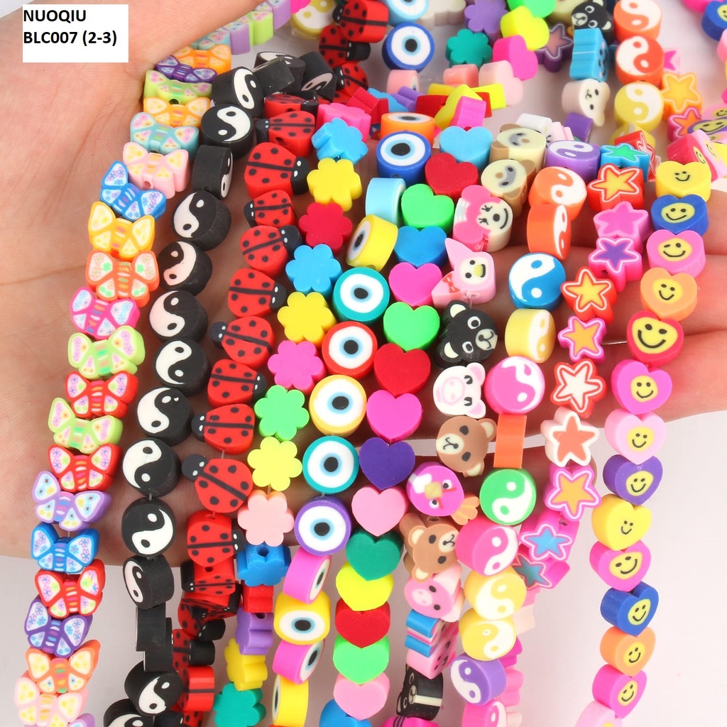 Manik-Manik Spacer polymer Clay Macam-Macam Motif Uk 10mm Harga/1 String